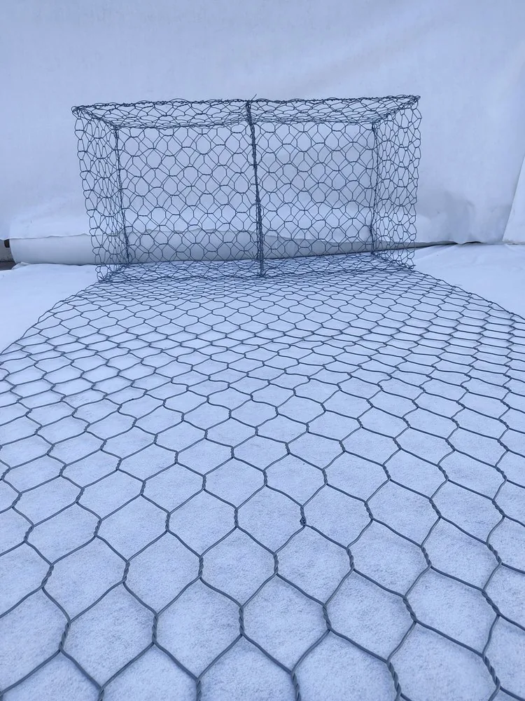 Diagram of PVC-coated wire-mesh gabion boxes